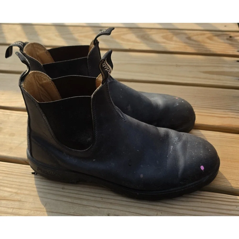 Blundstone 558 Classic Black Leather Chelsea Boots Men's US 13 AU 12
